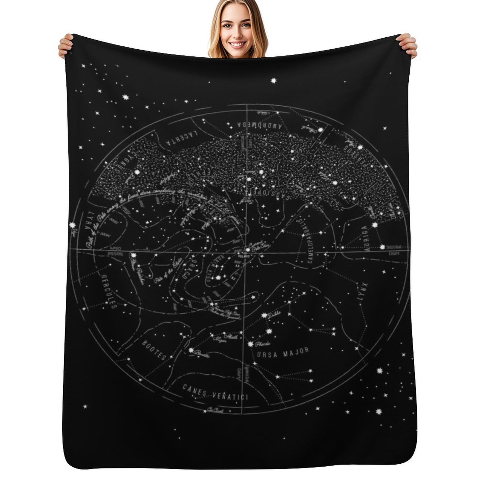 Custom Star Map - Винтажный плед с детализированной картой звезд