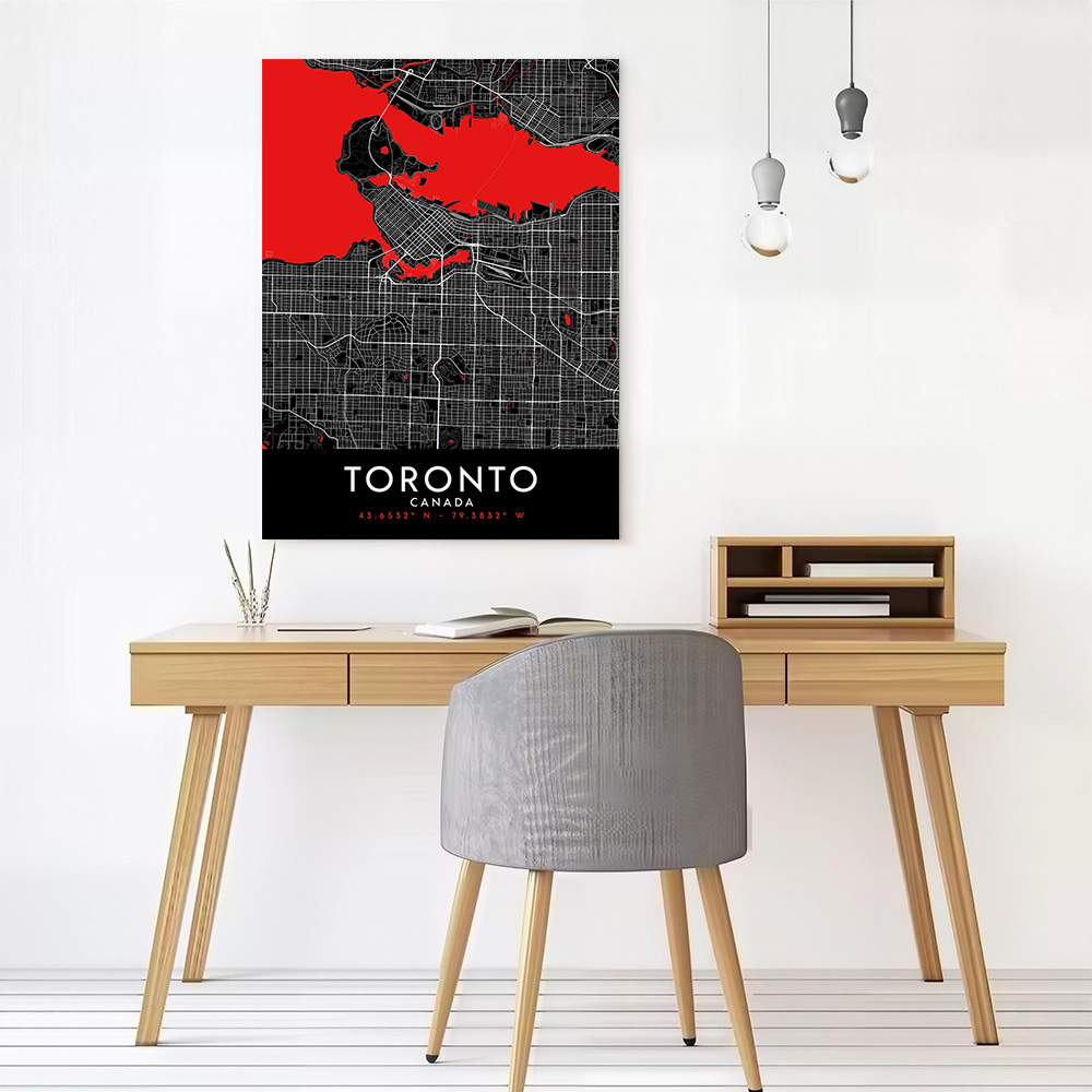 Постер на холсте «Тёмная карта – обзор и цена Custom Map Poster