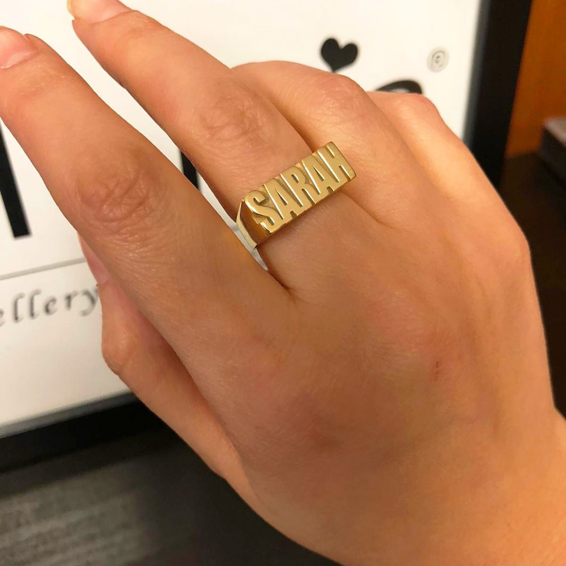 Золотые готические кольца на з – обзор и цена Initial Ring Custom