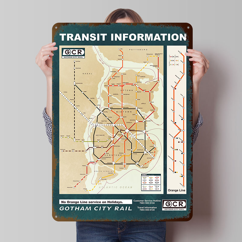 Карта города Готэма, печатный  – обзор и цена Custom Map Poster